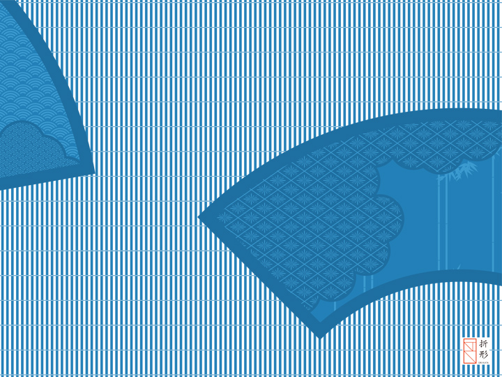 Ａ４折形（おりかた） : 格子に地紙 - 4